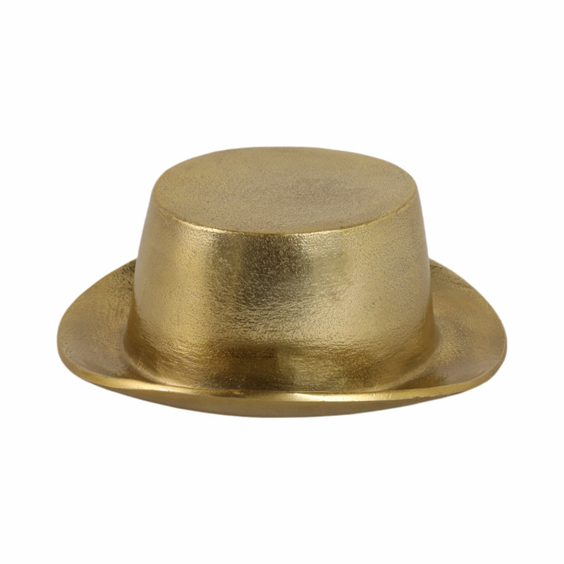 Ithaman 's 8" Aluminum Top Hat Decor, Gold Accent