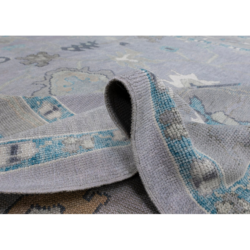 Tapis turc Oushak fait à la main 9 pi x 11 pi 11 po
