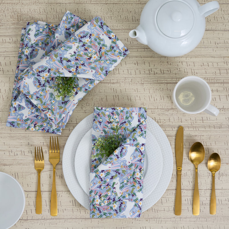  Bunny Meadows Printed Napkin Set/4
