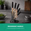 Royalford 5 Piece Kitchen Knife Rose Gold Coating with Knife Holder, Multifunctional