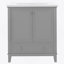 Ensemble de meuble-lavabo 30 po avec lavabo, armoire de salle de bain multifonctionnelle avec portes et tiroir, cadre solide et panneau de fibres à densité moyenne (gris)-1046047110