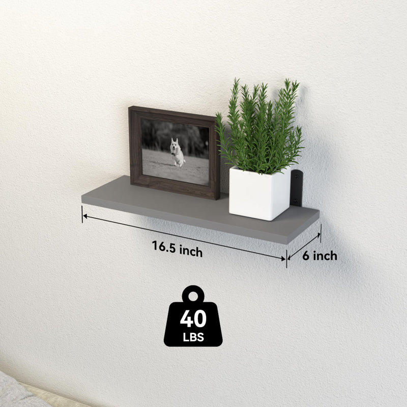 Stojadin Square Floating Shelf, Gray