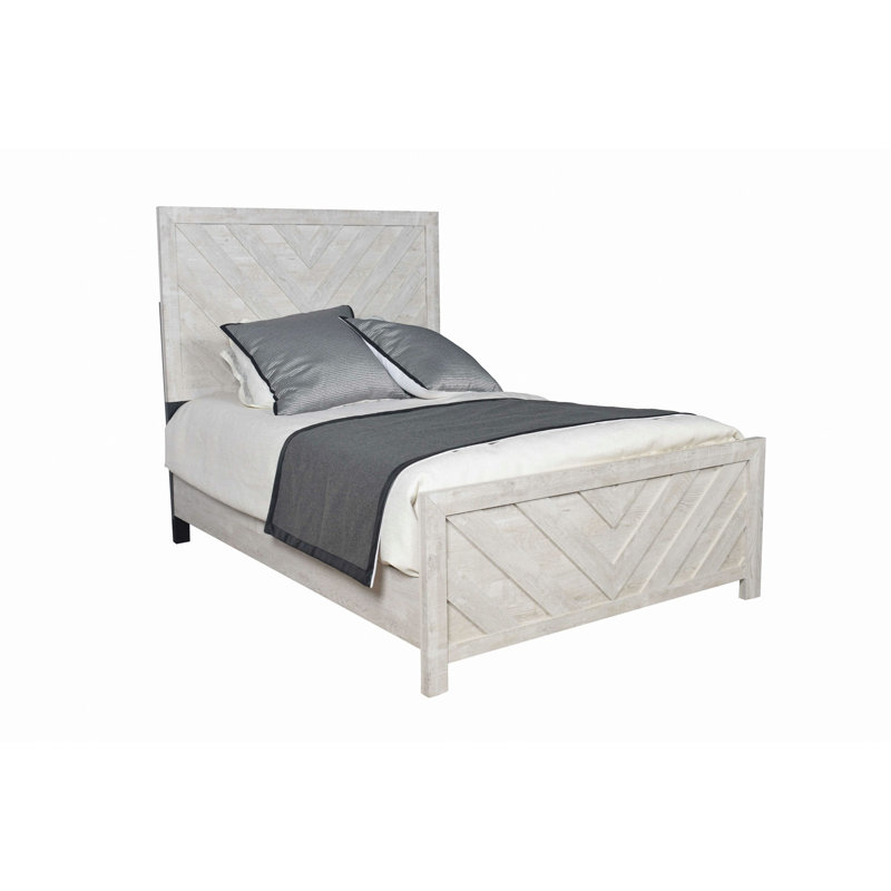 Bed Made With Wood, Antique Natural, Lit double
