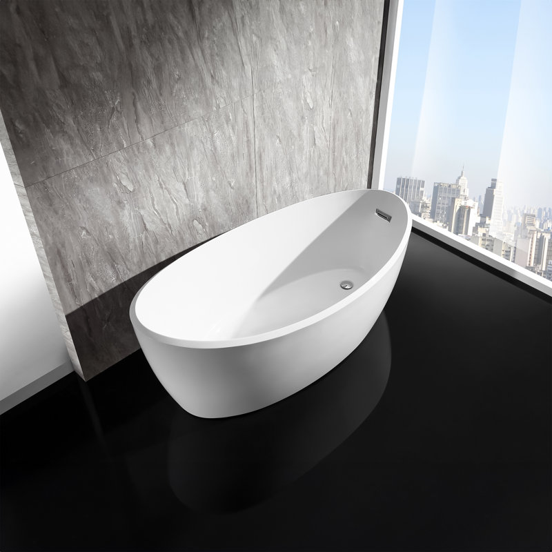66.9'' x 31.5'' Soaking Fiberglass Bathtub