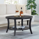 Dinh Round Coffee Table with Shelf