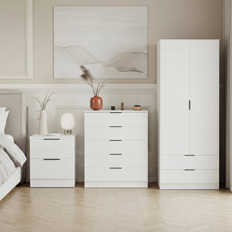 3 Piece Bedroom Set, White