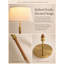 Lampe sur pied de 63 po en bois avec abat-jour en lin, grande lampe sur pied avec accents en aluminium brossé doré pour le salon et la chambre à coucher