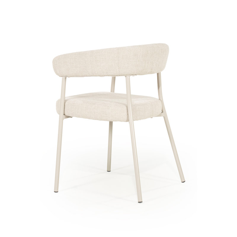 Dining Chair Upholstered Arm Chair, Beige