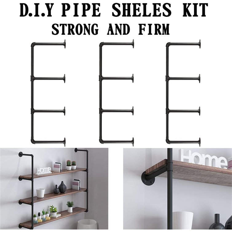 Flanges | (Wood Black Wayfair Not Friedeborn Style & Forge & Reviews Shelf Williston D.I.Y 3-Tiered Pipe Metal Iron Planks Included)