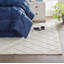 Tapis en laine et coton ivoire à motif géométrique tissé à la main Vermont-548810325