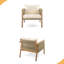 Méridienne d'extérieur moderne tissé de 28 po avec structure en bois massif et coussins en polyester confortables, parfait pour la terrasse, le jardin ou le balcon