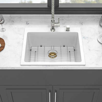 Single Bowl Kitchen Sink With Noise-Reducing, Scratch-Resistant, And Easy-Clean Surface.