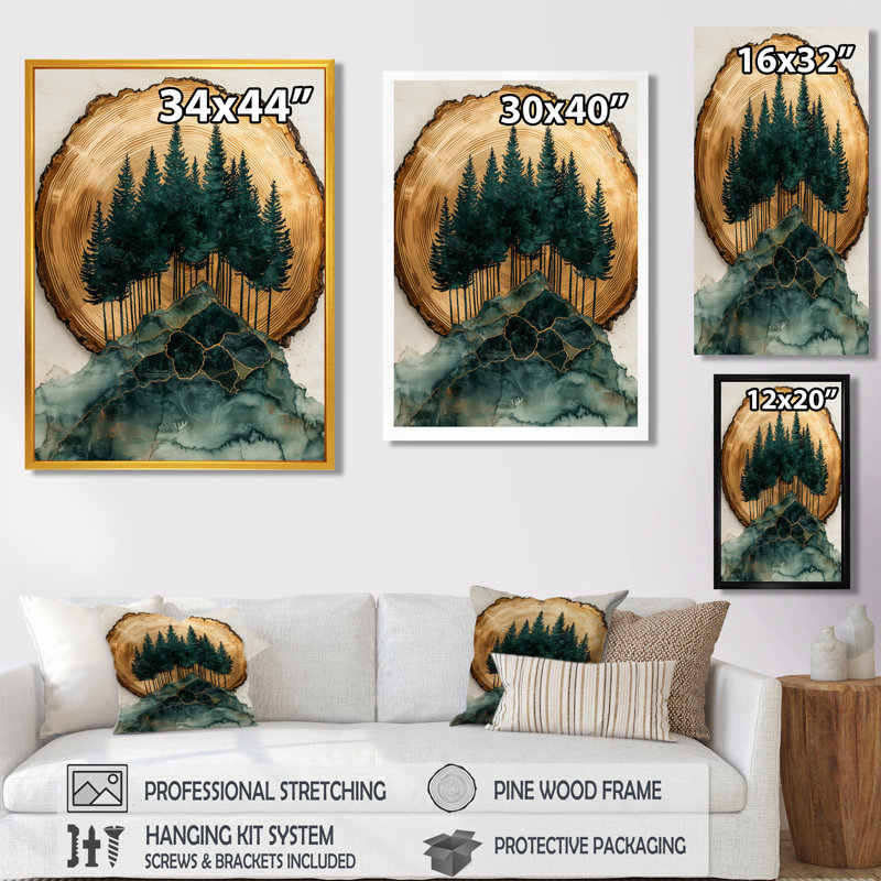 Gine - paysages, art mural sur toile, H 32 po x l 24 po, Toile tendue, Ne s’applique pas