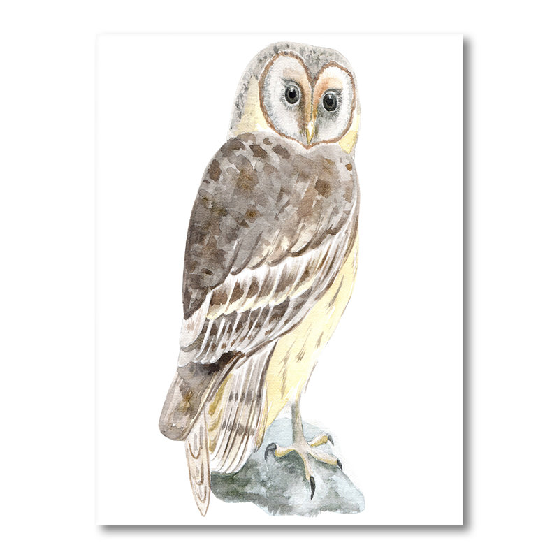 Portrait d'une chouette effraie V - Peinture sur toile, Toile tendue, H 40 po x l 30 po