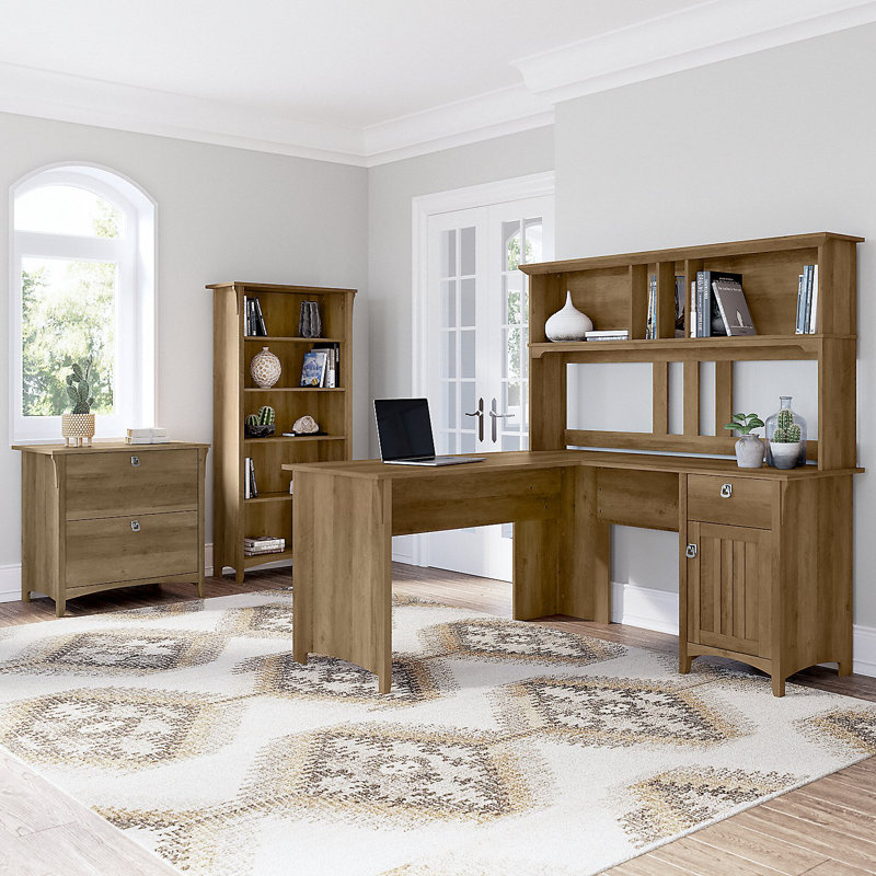 Ozro L-Shaped Desk, Reclaimed Pine