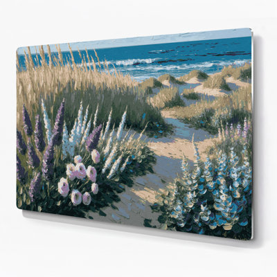 Coastal Coastal Garden Gray Metal Wall Art
