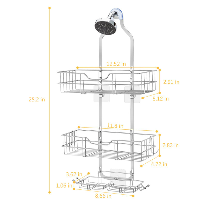 Koleton Hanging Shower Caddy, Sliver