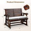 Banc de patio en bois massif carbonisé avec coussin et porte-gobelets-132282792