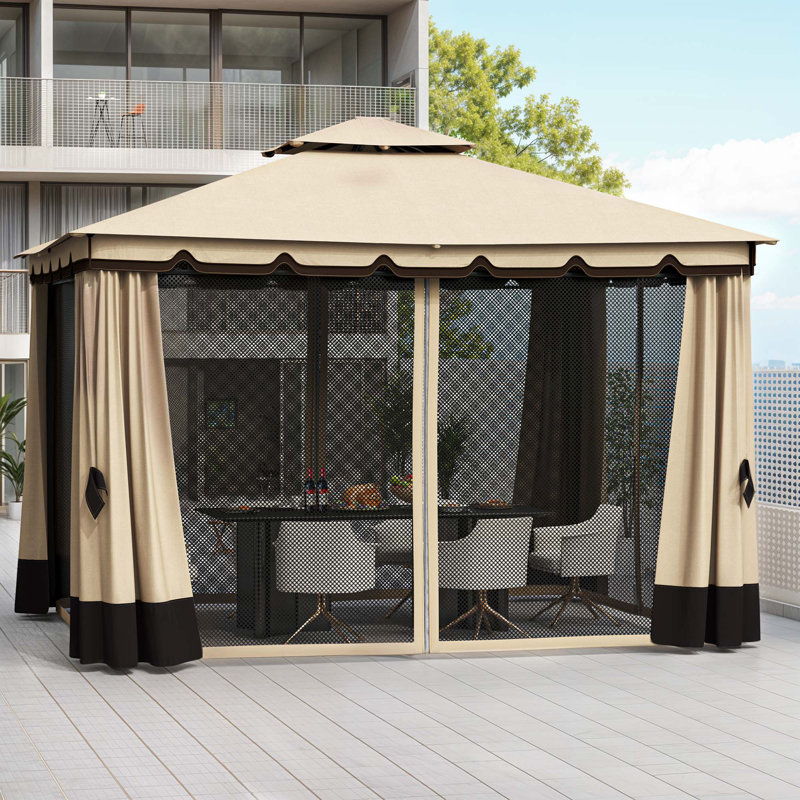 Soft Roof Gazebos Steel Patio Gazebo, 10 Ft. W x 12 Ft. D