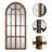 71"×31" Arch Wood Full Length Wall Mirror with Window Pane Frame-1997694164