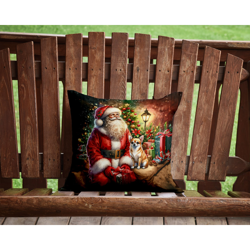 Coussin Chihuahua and Santa Claus, H 14 po x l 14 po