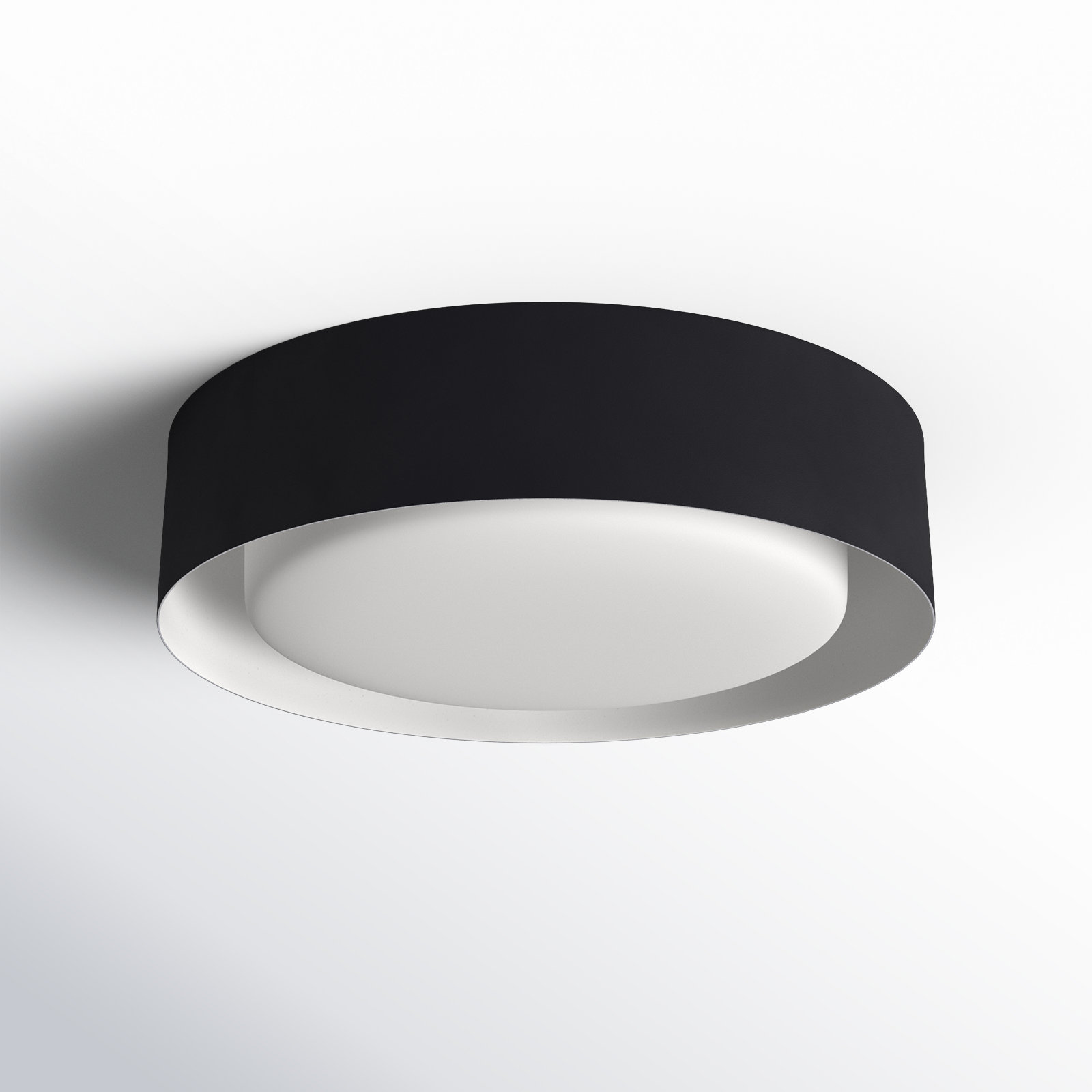 Savita 16" 3-Light Flush Mount, Black/White