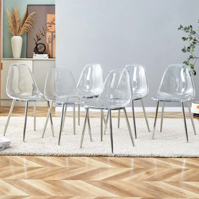 Chaise de salle à manger en plastique, ensemble de 6