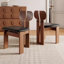 Chaise d'appoint à dossier noir et brun noisette (ensemble de 2)