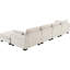 Configuration modulaire en forme de L de 130 po, double charge, table pliante, poches de rangement, mobile, 2 coussins, mousse haute densité, 5 sièges, chenille pour les salons confortables-200151711