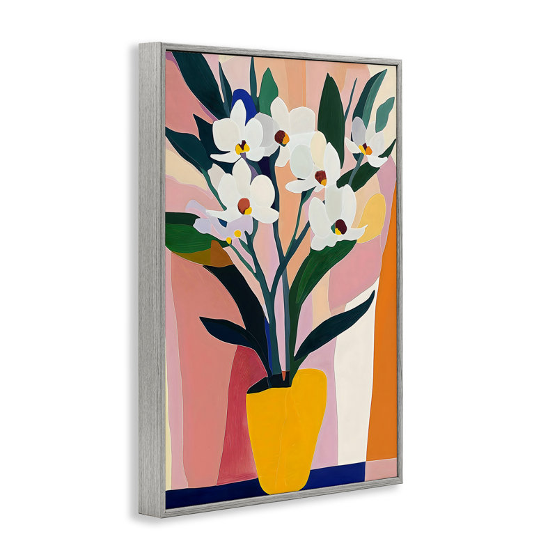 Vase jaune de grandes fleurs, estampe numérique, design by Creative Studio, H 30 po x l 20 po, Estampe numérique Farmhouse