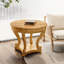 Table basse de petite taille avec pieds incurvés et rangement latéral pour un espace de vie compact, rangement de salle à manger chic en bois naturel, placage