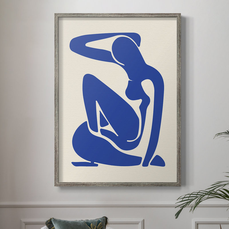 Matisse CXCV, reproduction encadrée - bois massif, H 21 po x l 17 po, Argent rétro