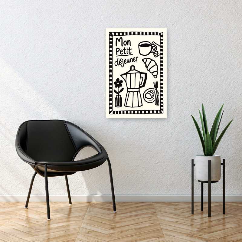 Art mural français matin, H 36 po x l 24 po