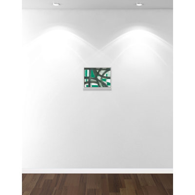 Emerald Glass Stain  Floater Frame Painting Print on Canvas