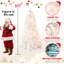 Arbre de Noël blanc 9 pi pré-éclairé avec fil mémoire - 650 lumières incandescentes chaudes, extrémités de 1930, conception à dépliage automatique, support en métal stable, arbre de Noël artificiel en PVC-550721632