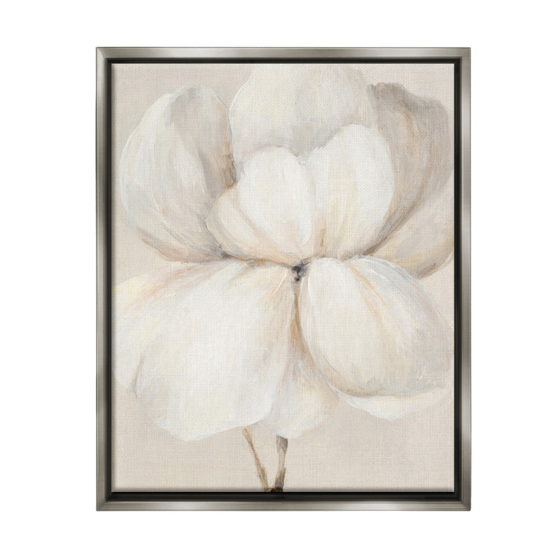 «White Flower Blossom Floater Frame» par Patricia Pinto sur, Cadre flottant gris lustré, H 31 po x l 25 po