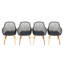 Ensemble de 4 chaises de salle à manger modernes, chaises de patio en plastique toutes saisons avec pieds en fer, chaises de cuisine ergonomiques d'une capacité de 330 lb pour une utilisation intérieure / extérieure, gris foncé-2126305659