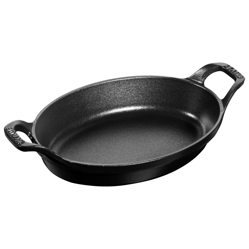 Specialities Cast Iron Oval Oven Dish, Black Matte