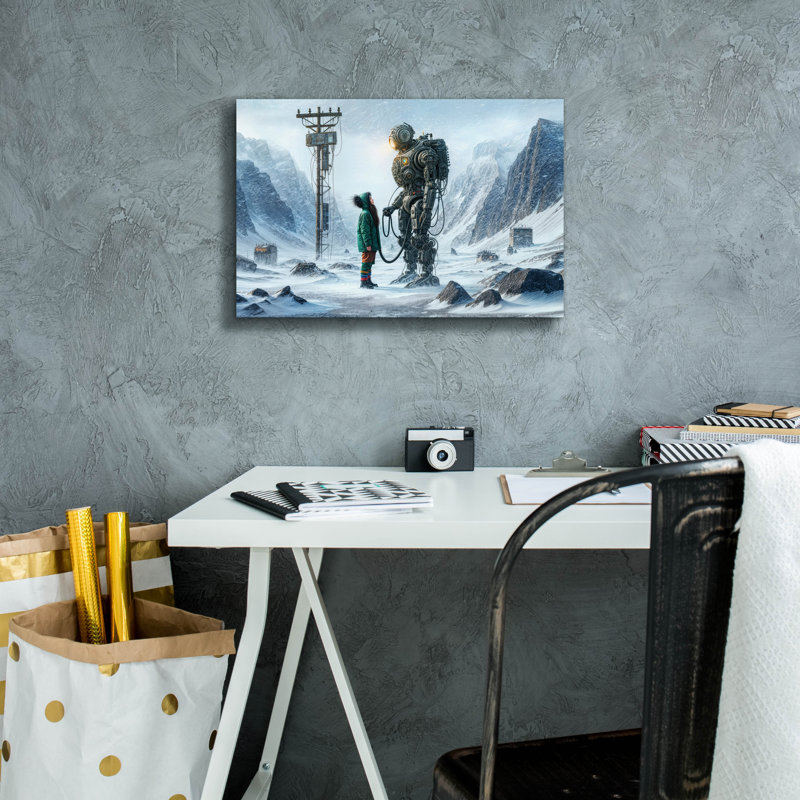 «Plug In» par Rey Klimt, art mural sur toile, H 12 po x l 18 po x P 0,75 po