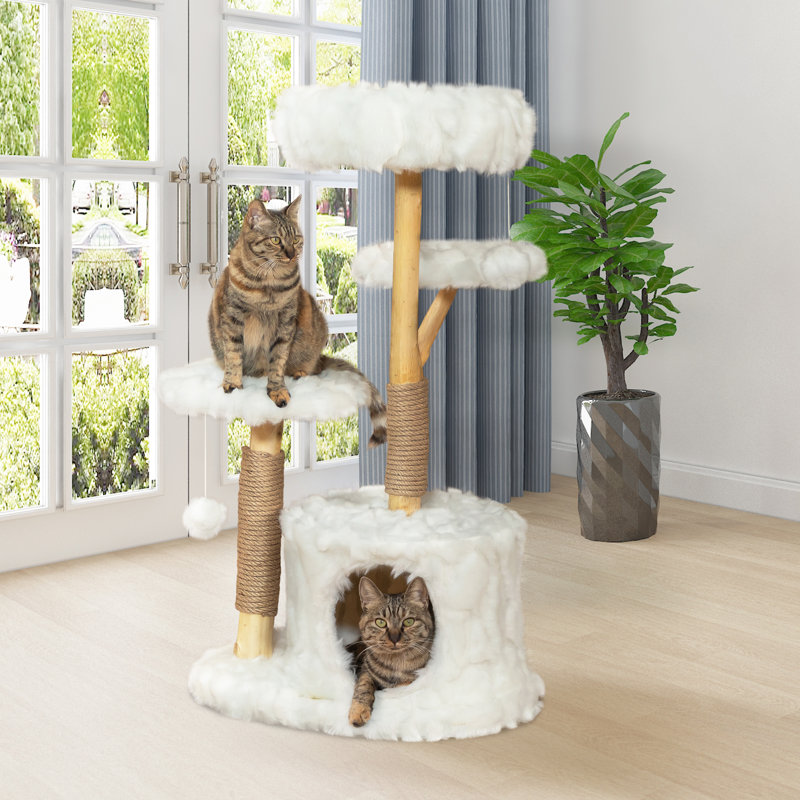 Real Branch Cat Tree With Condo And Climbing Perches