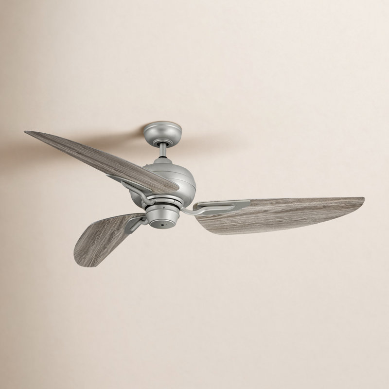 Ventilateur de plafond à 3 pales avec commande murale Brickhill, Nickel brossé