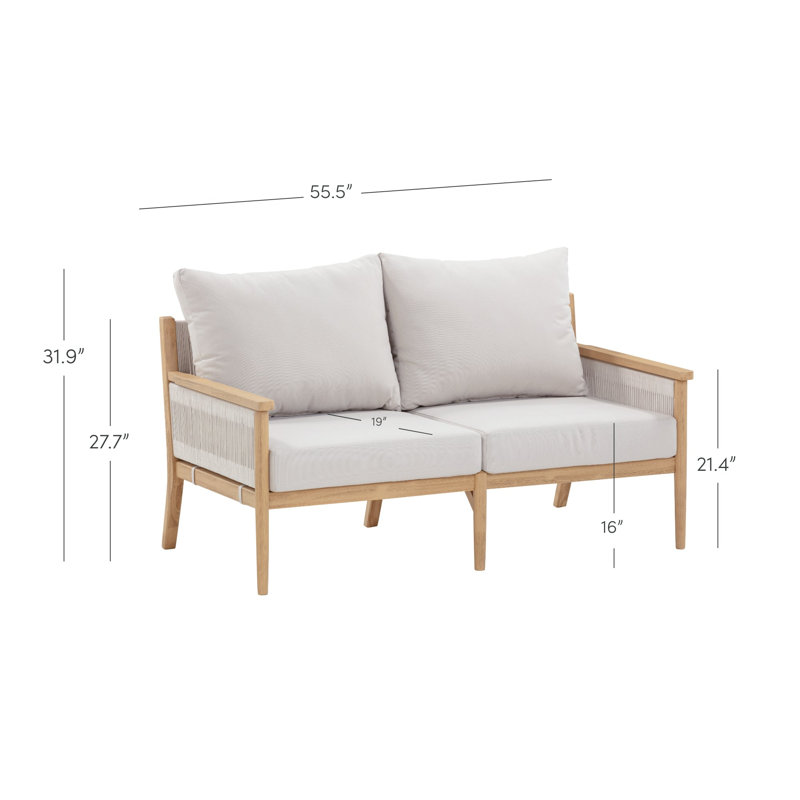 Ensemble de causeuse d'extérieur avec coussins, Beige