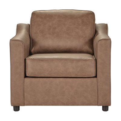 Fauteuil en similicuir de 89 cm de large - Perle Noisette