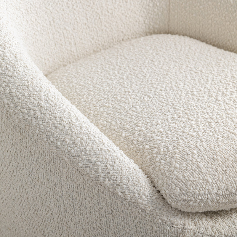 Chaise de baril pivotant à 360 ° Modern, Boucle blanc