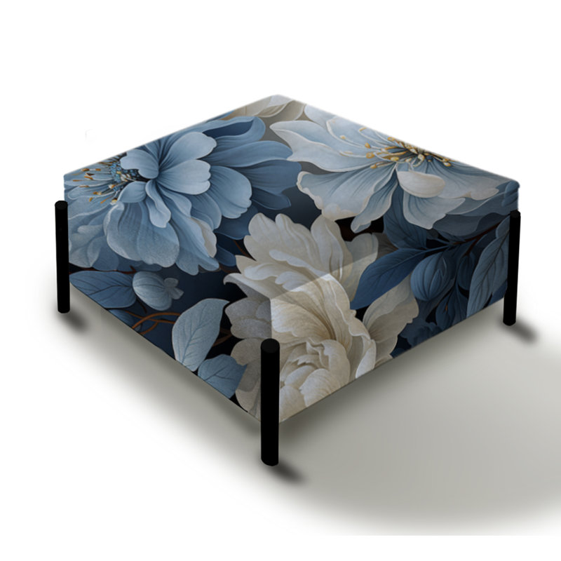 Misty Whispers Moody Patterns I - Floral Large Square Ottoman