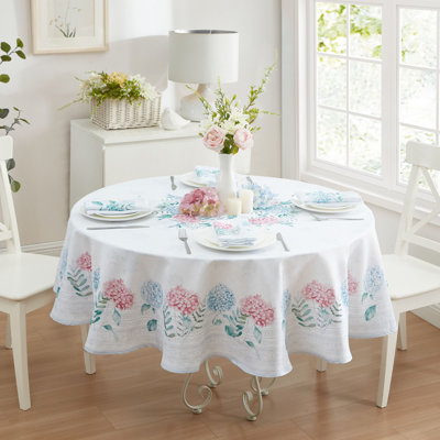 Gerace Hydrangea Floral Double Border Tablecloth