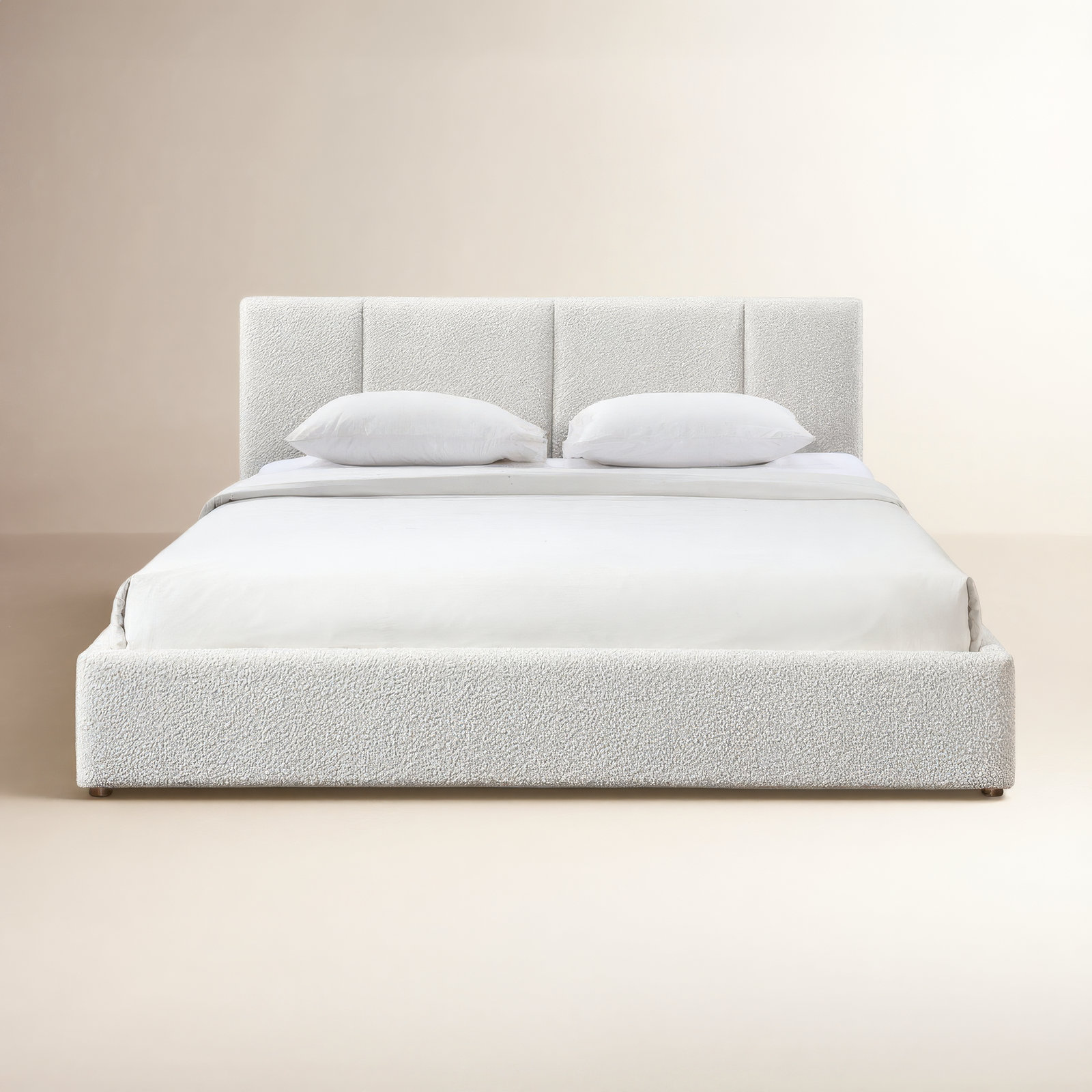 Ruthie Upholstered Bed, Cream Beige, King