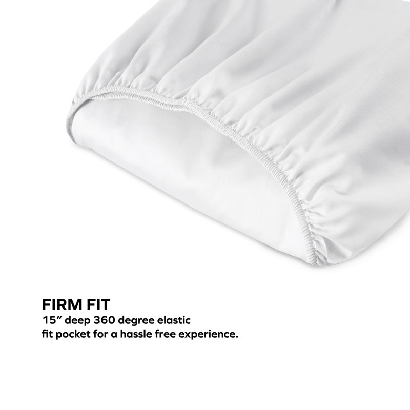  Ensemble de draps 100% coton à densité de tissage 300 fils Boston Linen Co., Blanc