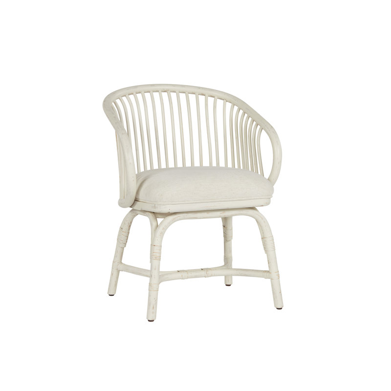 Aruba Solid Wood Slat Back Arm Chair in White