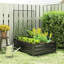 Lit de jardin surélevé galvanisé avec treillis, fond ouvert, noir-1984878116-1984878119